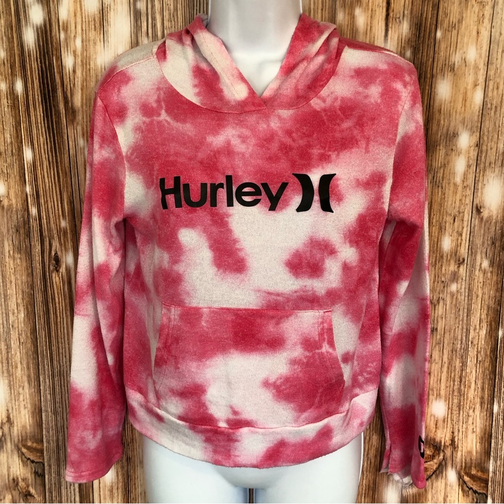 Hurley Pink Tie-Dye Long Sleeve Hooded Pullover